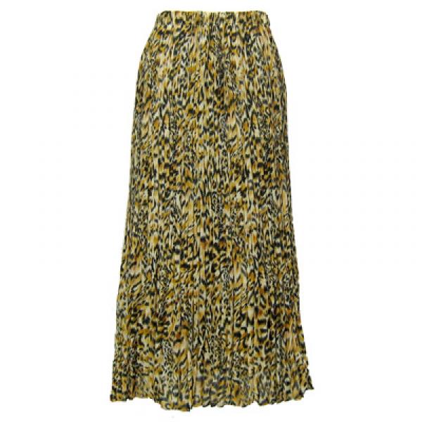 763 - Georgette Mini Pleat Ankle Length Skirts  Leopard Print - One Size Fits Most