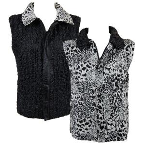 4537 - Quilted Reversible Vests  P15 Reptile Black-White <br>Quilted Reversible Vest - One Size Fits Most