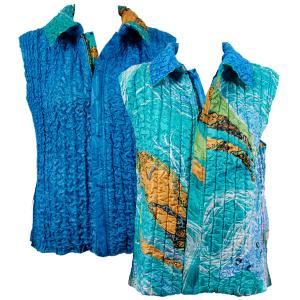 4537 - Quilted Reversible Vests  4529/PLUS - Swirl Blue<br>Quilted Reversible Vests - XL-2X