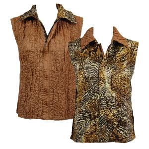 4537 - Quilted Reversible Vests  9022/PLUS - Swirl Leopard<br>Quilted Reversible Vest - XL-2X
