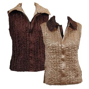 4537 - Quilted Reversible Vests  SKH-PLUS - Khaki/Brown<br>Quilted Reversible Vest - XL-2X