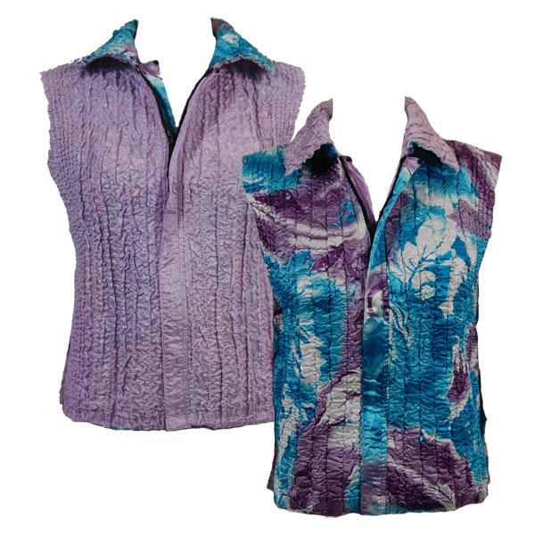wholesale 4537 - Quilted Reversible Vests  9746/PLUS - Turquoise Watercolors<br> Quilted Reversible Vest - XL-2X
