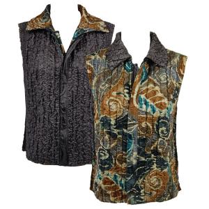 4537 - Quilted Reversible Vests  CTS - Charcoal-Taupe Swirl<br>Quilted Reversible Vest - One Size Fits Most