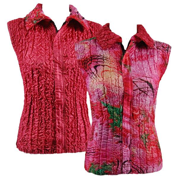 4537 - Quilted Reversible Vests  P21/PLUS - Pink Abstract<br> Quilted Reversible Vest - XL-2X