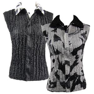 4537 - Quilted Reversible Vests  P25 - Abstract White-Black<br>Quilted Reversible Vest - One Size Fits Most