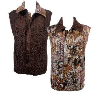 4537 - Quilted Reversible Vests  P41 - Brown Jungle<br>Quilted Reversible Vests - One Size Fits Most