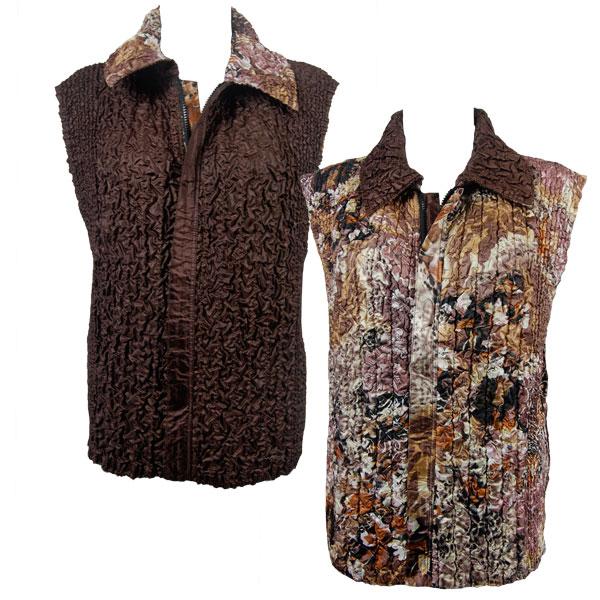 4537 - Quilted Reversible Vests  P41 - Brown Jungle<br>Quilted Reversible Vests - S-L