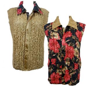 4537 - Quilted Reversible Vests  9358G - Coral Blossoms<br>Quilted Reversible Vest - One Size Fits Most