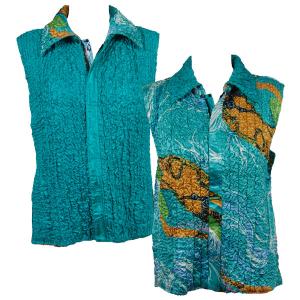 4537 - Quilted Reversible Vests  9029/PLUS - Swirl Teal<br> Quilted Reversible Vest - XL-2X