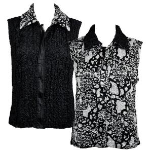 4537 - Quilted Reversible Vests  9024/PLUS - Black Abstract<br> Quilted Reversible Vest - XL-2X