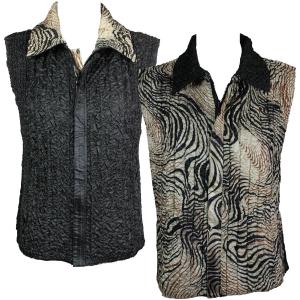 4537 - Quilted Reversible Vests  P58 - Swirl Animal<br>Quilted Reversible Vest - One Size Fits Most