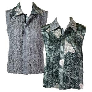 4537 - Quilted Reversible Vests  A33 - Silver Abstract<br>Quilted Reversible Vest - One Size Fits Most