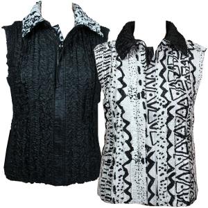 4537 - Quilted Reversible Vests  1401 - Abstract Black/White<br>Quilted Reversible Vest - One Size Fits Most