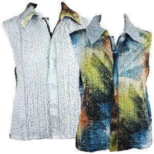 4537 - Quilted Reversible Vests  14004/PLUS - Abstract Multi<br>Quilted Reversible Vest - XL-2X