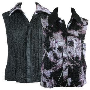 4537 - Quilted Reversible Vests  9065 - Brushstrokes Black-Purple<br> Quilted Reversible Vest - One Size Fits Most