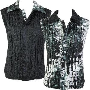 4537 - Quilted Reversible Vests  5254 - Black Abstract <br> Quilted Reversible Vest - One Size Fits Most