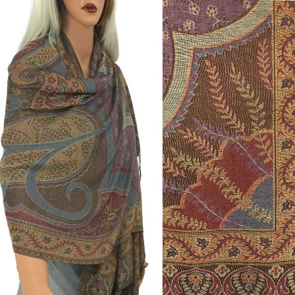 wholesale 773 - Pashmina Style Shawls BIG PAISLEY #17- Soft Nature Tones Pashmina Style Shawl  - 