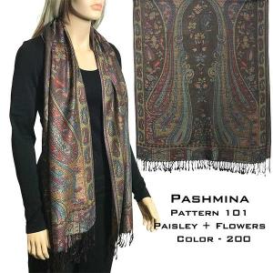 Wholesale  Paisley and Flowers 101-200<br>Pashmina Style Shawl - 