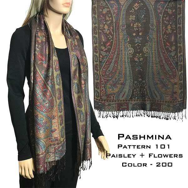 wholesale 773 - Pashmina Style Shawls Paisley and Flowers 101-200<br>Pashmina Style Shawl - 