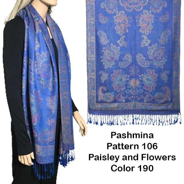 wholesale 773 - Pashmina Style Shawls Paisley and Flowers 106-190<br>
Pashmina Style Shawl - 