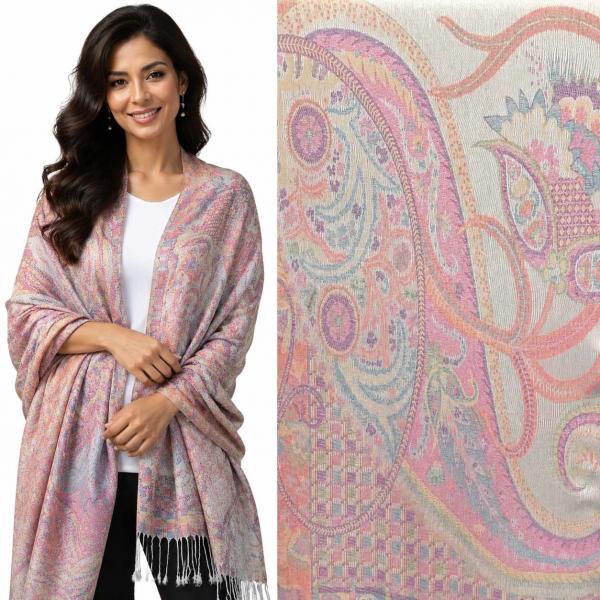 wholesale 773/T - Pashmina Style Shawls Abstract Paisley - 06 - 26