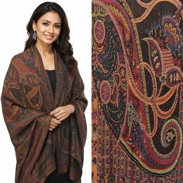 wholesale 773/T - Pashmina Style Shawls Abstract Paisley - 07 - 26