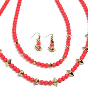 794 Fashion Necklace & Earring Sets 4173 - Pink  - 