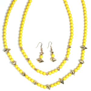 794 Fashion Necklace & Earring Sets 4173 - Yellow  - 