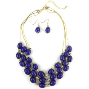 794 Fashion Necklace & Earring Sets 1173 - Gold-Royal - 