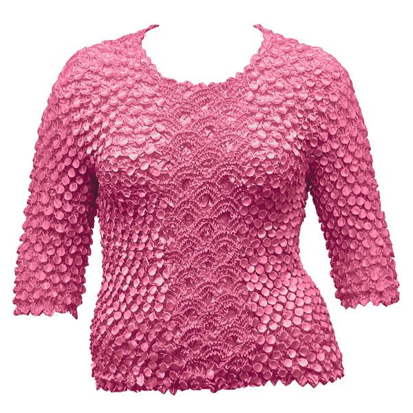 Wholesale Queen - Coin Fishscale - Three Quarter Sleeve Hot Pink - Queen Size Fits (XL-2X)