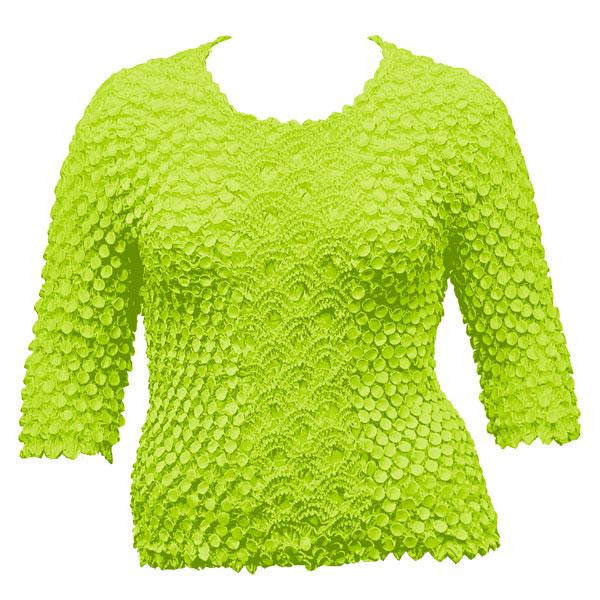 Wholesale Queen - Coin Fishscale - Three Quarter Sleeve Neon Green - Queen Size Fits (XL-2X)