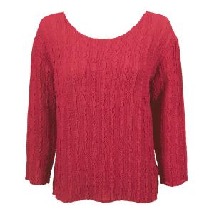 822 - Magic Crush Georgette 3/4 Sleeve Tops Solid Coral - One Size Fits Most