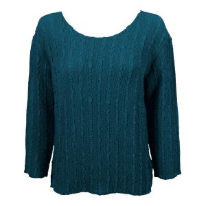 822 - Magic Crush Georgette 3/4 Sleeve Tops Solid Teal - One Size Fits Most