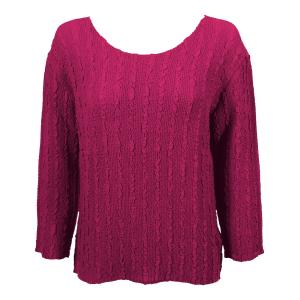 822 - Magic Crush Georgette 3/4 Sleeve Tops Solid Magenta - One Size Fits Most
