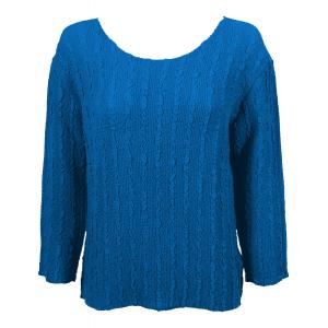 822 - Magic Crush Georgette 3/4 Sleeve Tops Solid Cornflower Blue - One Size Fits Most