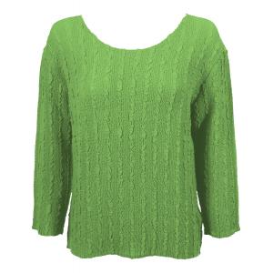 822 - Magic Crush Georgette 3/4 Sleeve Tops Solid Lime - One Size Fits Most