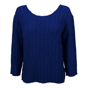 822 - Magic Crush Georgette 3/4 Sleeve Tops Solid Royal - One Size Fits Most