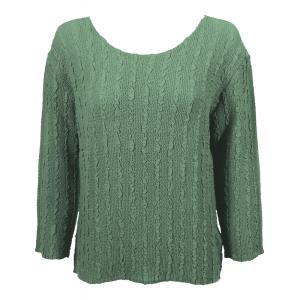 822 - Magic Crush Georgette 3/4 Sleeve Tops Solid Light Moss - One Size Fits Most