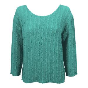 822 - Magic Crush Georgette 3/4 Sleeve Tops Solid Seafoam - One Size Fits Most