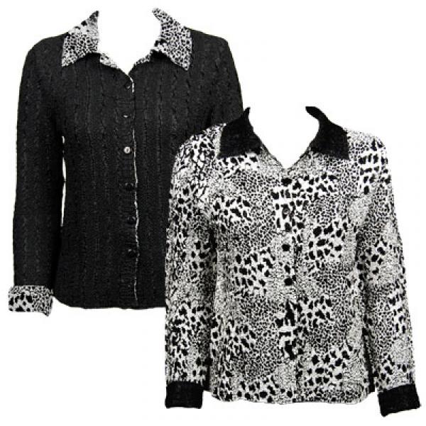 wholesale 9989 - Reversible Magic Crush Jackets Reptile Black-White reverses to Solid BlackMB - L-XL