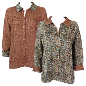 9989 - Reversible Magic Crush Jackets Leopard reverses to Solid Dark Taupe #P20 - S-M