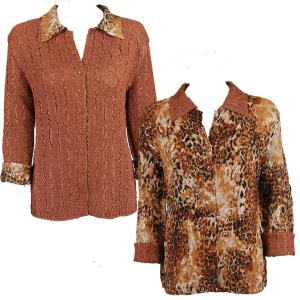 9989 - Reversible Magic Crush Jackets Golden Leopard reverses to Solid Brass #P05 - S-M