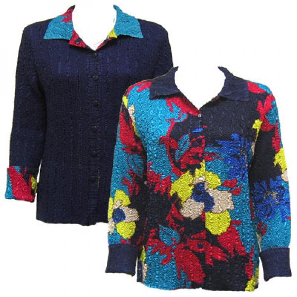 wholesale 9989 - Reversible Magic Crush Jackets Cukoo Blue reverses to Solid Navy  - M-L