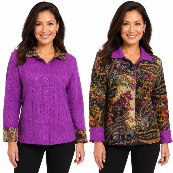 wholesale 9989 - Reversible Magic Crush Jackets #122 <br>
Paisley Plaid Magenta  - M-L
