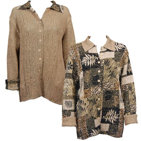wholesale 9989 - Reversible Magic Crush Jackets Patchwork Jungle reverses to Solid Tan #1049 MB - L-XL
