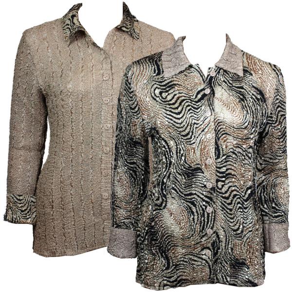 wholesale 9989 - Reversible Magic Crush Jackets Swirl Animal reverses to Solid Tan #9120  - L-XL