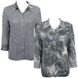 9989 - Reversible Magic Crush Jackets Silver Abstract reverses to Solid Silver -    L-XL