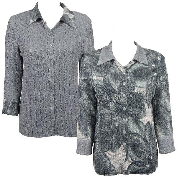 wholesale 9989 - Reversible Magic Crush Jackets Silver Abstract reverses to Solid Silver -    L-XL