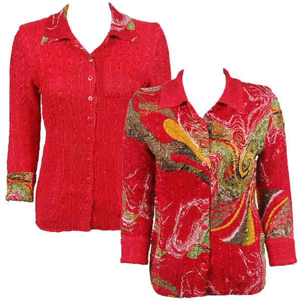 wholesale 9989 - Reversible Magic Crush Jackets Swirl Olive-Red reverses to Solid RedMB - S-M