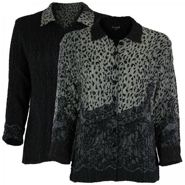 wholesale 9989 - Reversible Magic Crush Jackets #3008<br>
Black/Grey Print - 1X-2X